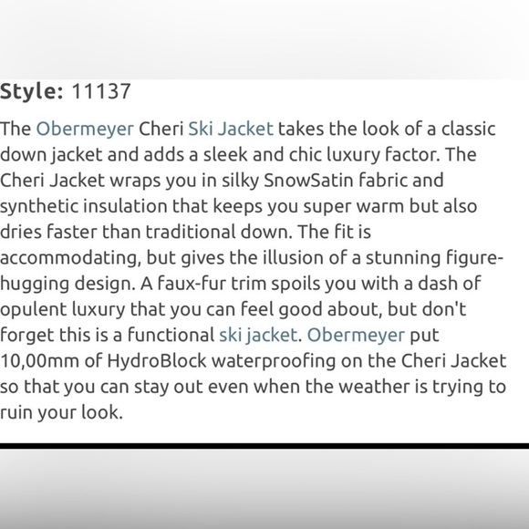 Obermeyer Ski Jacket Coat Womens XL Size 16 Blue Hooded EUC - Picture 16 of 16